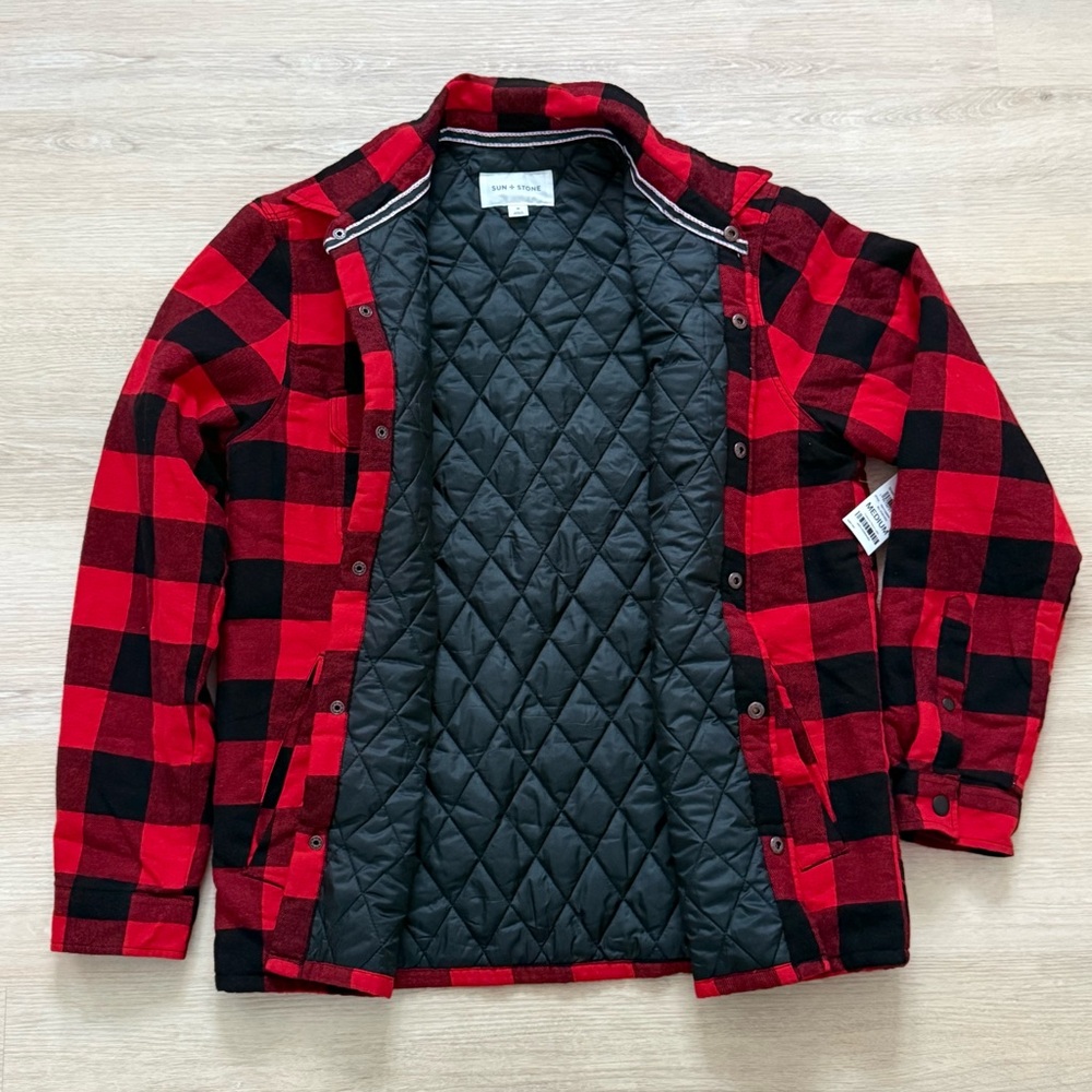 NWT Buffalo Plaid Flannel Quilt-Lined Lightweight Shirt Jacket